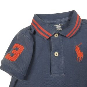 Ralph Lauren Baby Polo Romper Bodysuit Boys 12M Blue Big Pony Preppy Old Money
